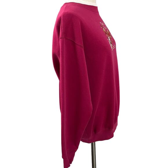 Vintage "They All Flock to Grandmas" Embroidered Owl Sweatshirt M Red Cottage - Picture 9 of 10